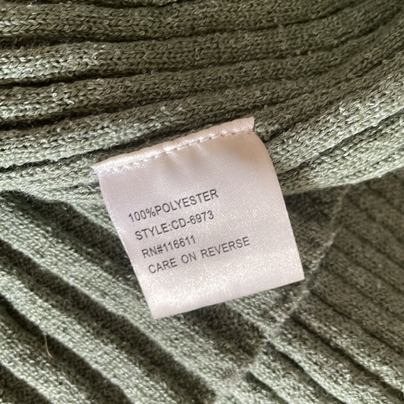 Anthropologie x Amadi Sage Green Ribbed Twist Back Midi Sweater Dress size L - Picture 9 of 10